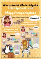 Vorschau - Poster - Wachsendes Materialpaket: Tischspicker und Mäppchenparkplatz mit Klassentieren - Deckblatt