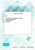 Vorschau - Stundenentwürfe - UV Sport Theorie Gesundheit - Deckblatt