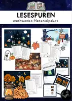 Vorschau - Arbeitsblätter - Materialpaket Lesespuren: Jahreszeiten - Frühling, Herbst, Halloween, Winter, inklusive Interactives - Deckblatt