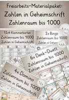 Vorschau - Stationenlernen - Zahlenraumerweiterung bis 1000, Geheimschrift, Freiarbeits- Materialpaket: Zahlenraumerweiterung, Förderung Zahlvorstellung - Deckblatt