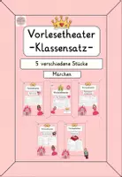 Vorschau - Spiele - Materialpaket Vorlesetheater Märchen - 5 verschiedene Stücke (Für 25 SuS) - Deckblatt
