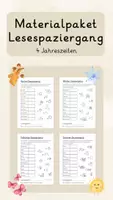 Vorschau - Arbeitsblätter - Materialpaket - Lesespaziergang (4 Jahreszeiten) - Deckblatt