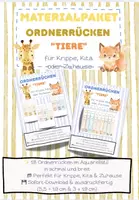 Vorschau - Poster - Materialpaket Ordnerrücken „Tiere“ für Krippe & Kita - Deckblatt