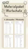 Vorschau - Arbeitsblätter - Materialpaket - Wortschatz (4 Jahreszeiten) - Deckblatt