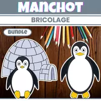 Aperçu - Matériel pour travaux manuels / dessin - Manchot Pingouin Bricolage Animaux d’Hiver - Page de couverture