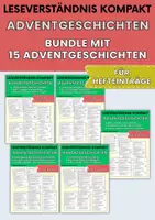 Vorschau - Arbeitsblätter - 15 Adventgeschichten für Hefteinträge | Fertiges Bundle - Leseverständnis Klasse 1 & 2 - Deckblatt