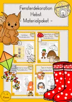 Vorschau - Mal- und Bastelvorlagen - Fensterbilder Herbst Fensterdeko Kunst Öltrick Materialpaket - Deckblatt