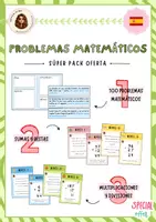 Vista previa - Hojas de trabajo - PACK - Problemas matemáticos - Portada