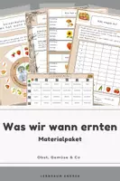 Vorschau - Spiele - Materialpaket: Was wir wann ernten – Obst, Gemüse & Co | Jahreszeiten, Ernährung & Landwirtschaft (5 Materialien, Grundschule) - Deckblatt