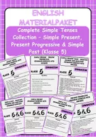 Vorschau - Arbeitsblätter - Materialpaket-Complete Simple Tenses Collection-– Simple Present, Present Progressive & Simple Past (Klasse 5) - Deckblatt