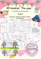 anteprima - Esercizi - English - the year - seasons - months (Bundle: Worksheets and Flashcards) - Pagina di copertina