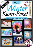 Vorschau - Stundenentwürfe - Materialpaket KUNST WINTER | 7 Kunstprojekte | # 1 - Deckblatt