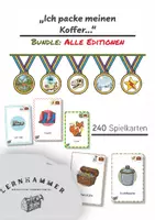 Vorschau - Spiele - Materialpaket: Spielkarten / Bildkarten „ich packe meinen Koffer“ - Deckblatt