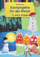 Vorschau - Mal- und Bastelvorlagen - Kunst Winter, 3. und 4. Klasse, Grundschule, Materialpaket - Deckblatt