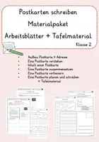 Vorschau - Unterrichtsreihen - Postkarte schreiben - Materialpaket Arbeitsblätter + Tafelmaterial - Deckblatt