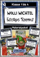 Vorschau - Arbeitsblätter - Materialpaket Escape Room Wolli Wichtel Klasse 1 bis 4 - Deckblatt