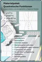 Vorschau - Arbeitsblätter - XL Materialpaket: Quadratische Funktionen mit Lösungen - Deckblatt