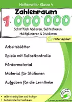 Vorschau - Spiele - Materialpaket "Zahlenraum 1 Million – Arbeitsblätter, Lernspiele & Training mit Lösungen" - Deckblatt