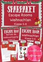 Vorschau - Arbeitsblätter - SPARPAKET Escape Rooms "Weihnachten" (Klasse 5-6) - Deckblatt