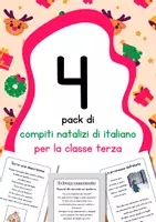 anteprima - Esercizi - Compiti di Natale di italiano per la classe terza - Pagina di copertina