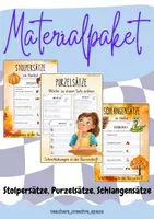 Vorschau - Arbeitsblätter - Materialpaket - Sätze im Herbst (inkl. Tafelkarten) - Deckblatt