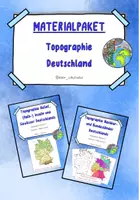 Vorschau - Arbeitsblätter - Materialpaket Topographie Deutschland - Deckblatt