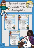 Vorschau - Stundenentwürfe - Textaufgaben Sachrechnen Wimmelbild Winter Materialpaket - Deckblatt