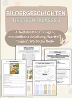 Vorschau - Arbeitsblätter - Bildergeschichten Deutsch Klasse 5 Materialpaket - Deckblatt