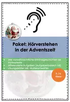 Vorschau - Arbeitsblätter - Paket Hörverstehen Advent – 3 weihnachtliche Krimi-Geschichten für Klasse 5/6 (AFB I–III, DaZ-geeignet) - Deckblatt
