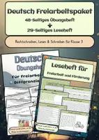 Vorschau - Arbeitsblätter - Deutsch Freiarbeit Klasse 3 - Leseheft und Übungsheft - Deckblatt