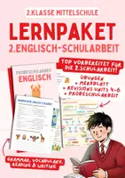 Vorschau - Arbeitsblätter - Lernpaket: 2.Englisch-Schularbeit (2.Klasse Mittelschule) - Deckblatt