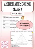 Vorschau - Arbeitsblätter - Materialpaket Arbeitsblätter Englisch Klasse 6 - Deckblatt