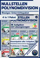 Vorschau - Arbeitsblätter - Nullstellen berechnen | Polynomdivision - 38 Aufgaben + Anleitungen - Deckblatt