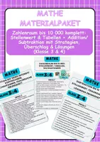 Vorschau - Stationenlernen - Materialpaket Zahlenraum bis 10 000: Stellenwert, Addition & Subtraktion – Kopfrechnen, Sachaufgaben, Fehlersuche - Klasse 3–4 - Deckblatt