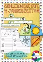 Vorschau - Arbeitsblätter - Materialpaket - Schleichdiktate zu den vier Jahreszeiten - Deckblatt