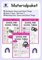 Vorschau - Unterrichtsreihen - Materialpaket: School and School Things - Deckblatt