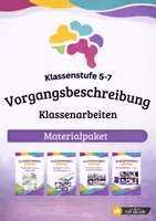 Vorschau - Arbeitsblätter - Vorgangsbeschreibung – Klassenarbeiten - Materialpaket | Klasse 5–7 | Bilderreihen & detaillierte Erwartungshorizonte - Deckblatt