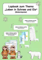 Vorschau - Stundenentwürfe - Lapbook zum Thema "Leben in Schnee und Eis" (Materialpaket) - Deckblatt
