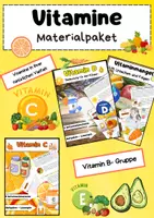 Vorschau - Arbeitsblätter - Vitamine Bundle: Vitamin A, B, C und D - Vitaminmangel & Stoffwechsel - Deckblatt