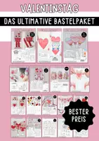 Vorschau - Mal- und Bastelvorlagen - Valentinstagsbasteln - Das ultimative Bastelpaket - Deckblatt