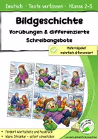 Vorschau - Arbeitsblätter - Materialpaket "Achtung, Glatteis" - Bildgeschichte mit differenzierten Übungsaufgaben und Schreibangeboten - Deckblatt