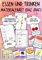 Vorschau - Arbeitsblätter - Essen und Trinken - Materialpaket - DaZ / DaF / Deutsch - Deckblatt
