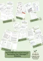 Vorschau - Unterrichtsreihen - 📑 Wachsendes Materialpaket Biologie - Wirbeltiere + Kennzeichen des Lebendigen - Deckblatt