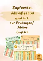Vorschau - Bildkarten - Materialpaket Zupfzettel, good luck, take what you need, exams, Abitur Englisch, Klausuren - Deckblatt