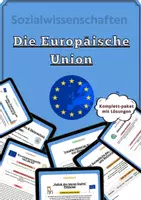 Vorschau - Arbeitsblätter - EU / Europäische Union (Sek II) – komplette Unterrichtsreihe | Integration, EU-Verträge, Institutionen, OLGV & Binnenmarkt | Arbeitsblätter + Erwartungshorizont - Deckblatt