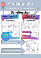 Vorschau - Arbeitsblätter - Prickelbilder / Fensterbilder PAKET Thema Schultaschen - Grundschule - Bastelvorlagen - Deckblatt