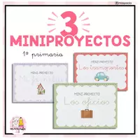 Vista previa - Unidades / Secuencias / Situaciones de Aprendizaje - PACK 3 MINI PROYECTOS - FAMILIA, OFICIOS Y TRANSPORTES - Portada