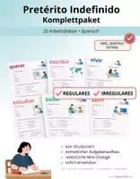 Vorschau - Arbeitsblätter - Materialpaket • Pretérito Indefinido (regelmäßig & unregelmäßig) • inkl. Online-Extras • sofort einsetzbar - Deckblatt