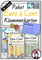 Vorschau - Stationenlernen - Materialpaket KLAMMERKARTEN EURO & CENT - Deckblatt