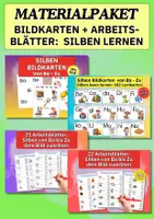 Vorschau - Arbeitsblätter - Silben sicher lesen lernen – Großes Materialpaket für Vorschule, Kita & Grundschule - Deckblatt